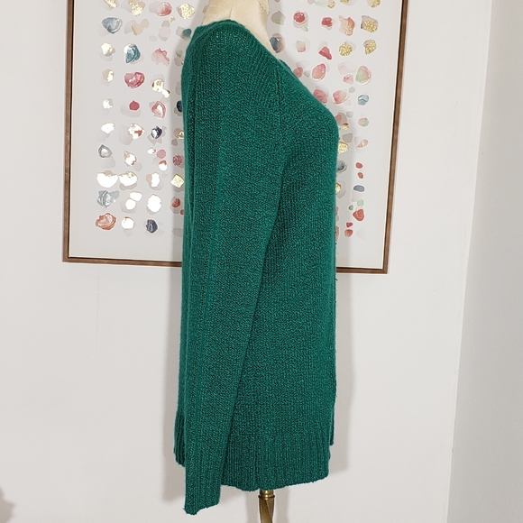 Carolyn Taylor green scoop neck sweater size Med - Picture 6 of 6